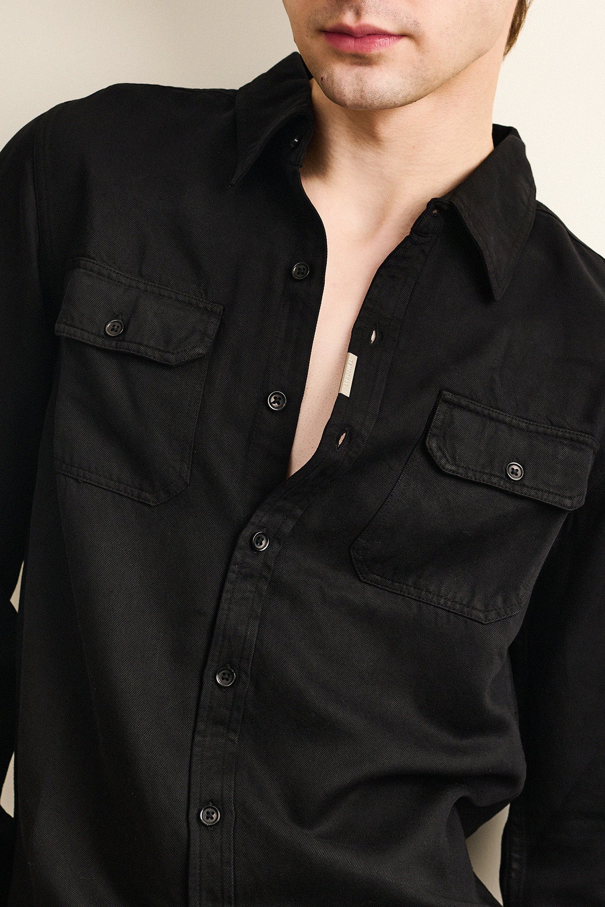 Washed Black Tencel Overshirt- Unisex