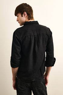 Washed Black Tencel Overshirt- Unisex