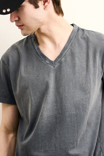Obsessed Wash V Neck Tee- Unisex