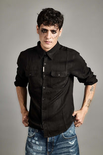 Washed Black Tencel Overshirt- Unisex
