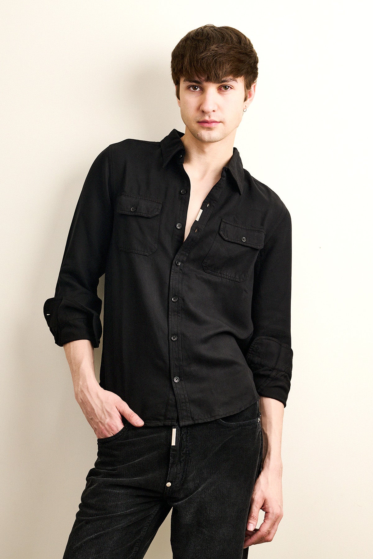 Washed Black Tencel Overshirt- Unisex